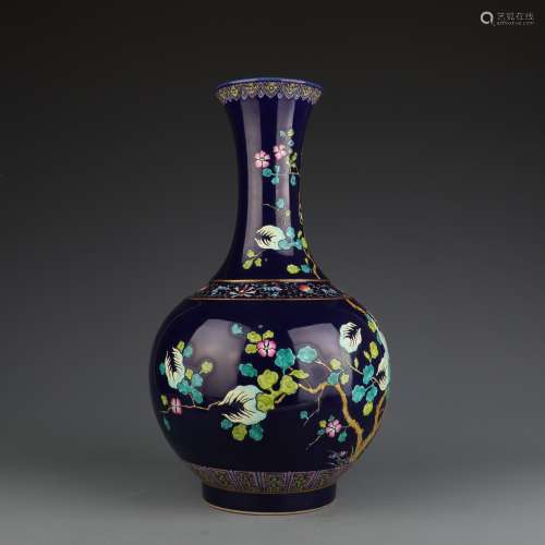 Sacrificial Blue Glaze Flower Bottle Vase