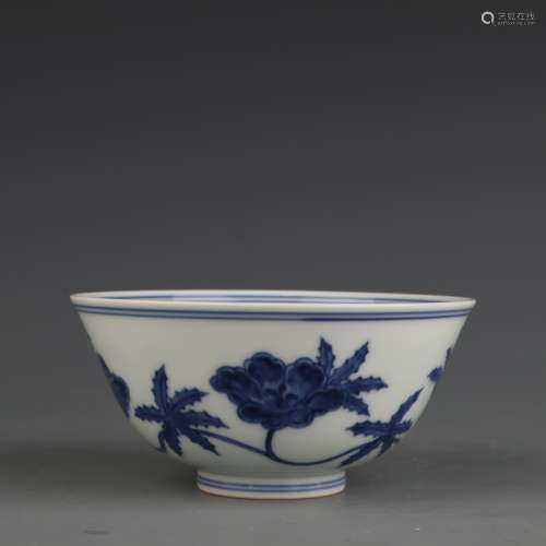 Blue And White Floral Bowl