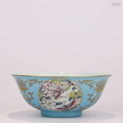 Famille Rose Enclosing Butterfly Bowl