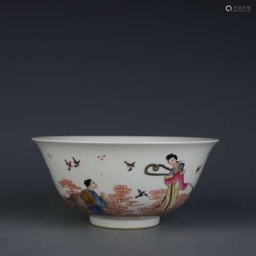 Famille Rose Figure Story Bowl