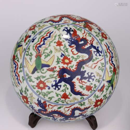 Wucai Glaze Phoenix Fruit Box And Cover