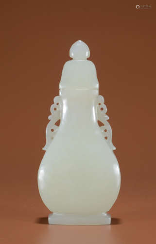 A WHITE JADE COVER BOTTLE