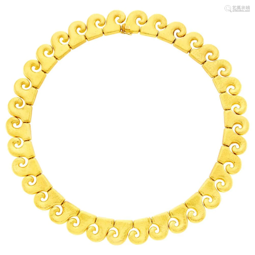 Zolotas High Karat Hammered Gold Necklace