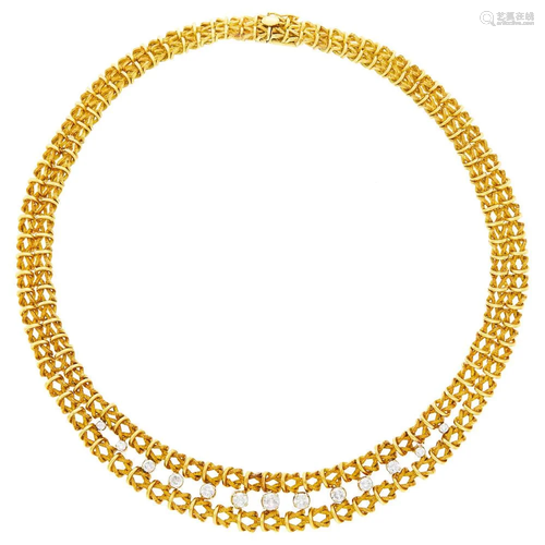 Attributed to Nardi Gold and Diamond Necklace