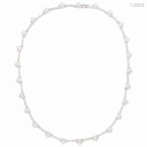 White Gold and Diamond Necklace