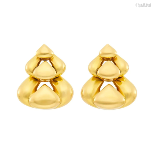 Marina B Pair of Gold Pendant-Earclips