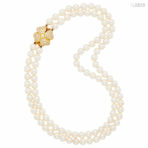 Faraone Mennella Double Strand Cultured Pearl Necklace