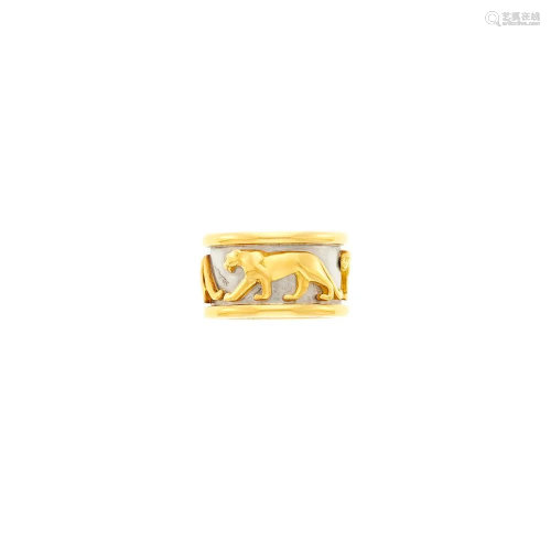 Cartier Two-Color Gold 'Panther' Band Ring, France