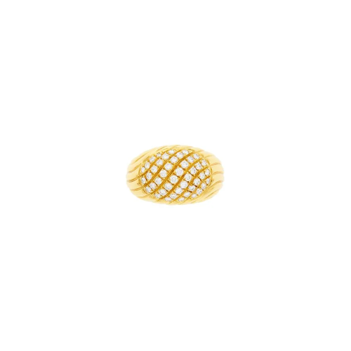Boucheron Gold and Diamond Bombé Ring, France