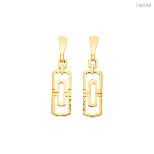 Bulgari Pair of Gold 'Parentesi' Pendant-Earclips