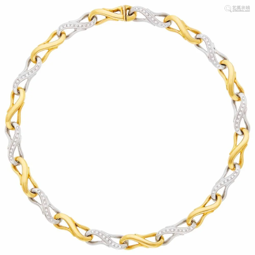 Chaumet Paris Two-Color Gold and Diamond Link Necklace