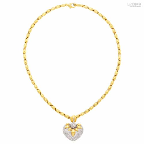 Chimento Two-Color Gold and Diamond Heart