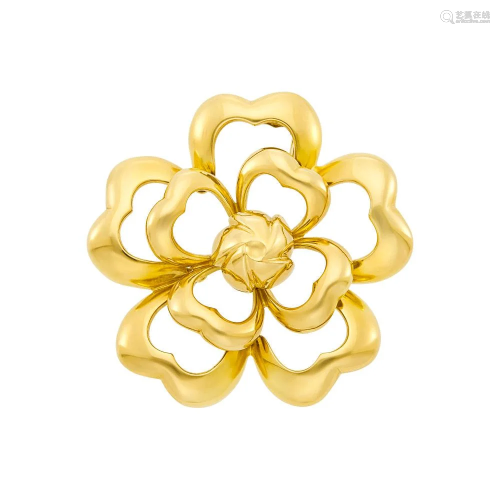 Chanel Gold Flower Clip-Brooch, France