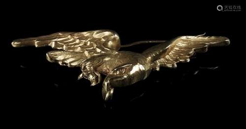 Broche en or figurant un aigle. L_6 cm. 3,01 grammes, 18K, 7...