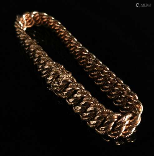 Bracelet en or jaune, maille américaine. L_23,5 cm. Poids : ...