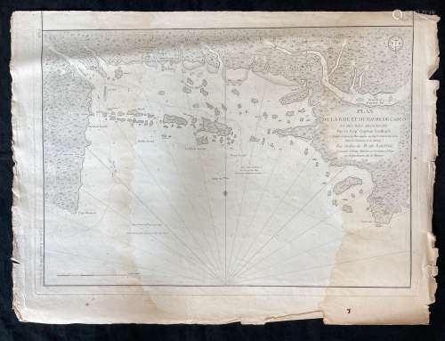 Carte de marine du XVIIIe siècle, Plan de la baie et du havr...