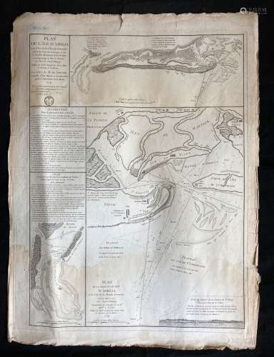 Carte de marine du XVIIIe siècle, Plan de l'île d'Amelia à l...