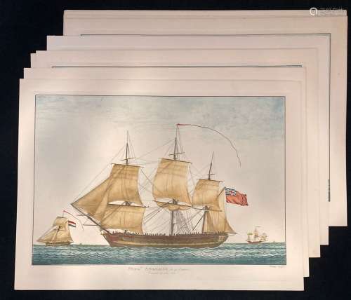 Suite de 16 gravures de marine, différents tirages modernes ...