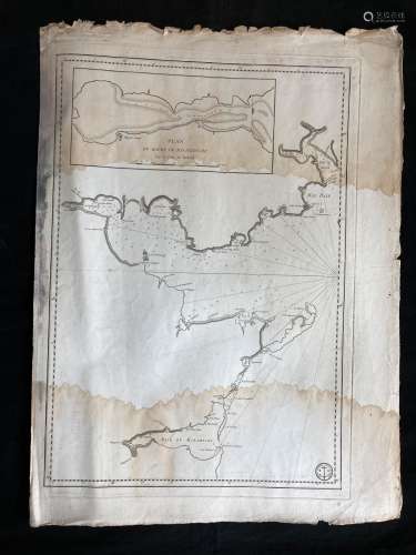 Carte de marine du XVIIIe siècle, Plan du Havre de Ristigouc...