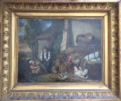 1- Marie Marc Antoine BILCOQ 1755-1838 La basse-cour. Huile ...