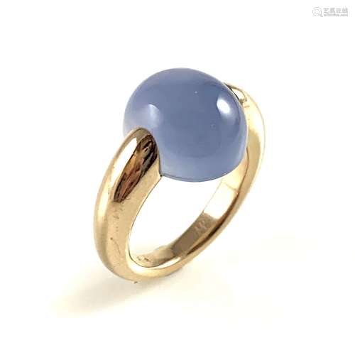 POMELLATO BAGUE montée d'une agate. Monture en or jaune 18K....