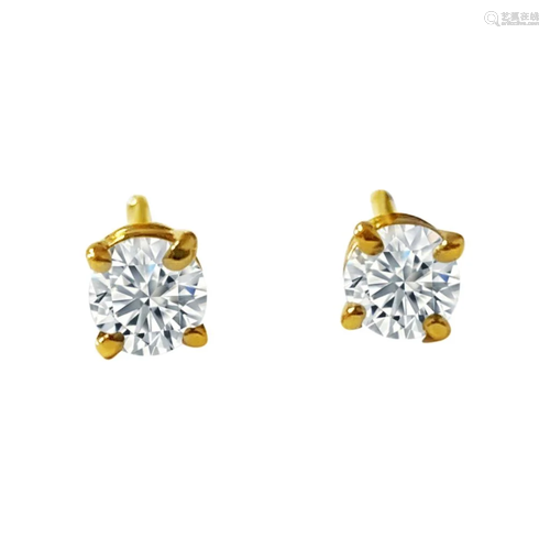 50 Carat Diamond Stud Earrings in 14k Yellow Gold