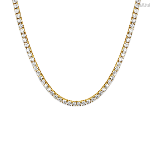 18 Carat VVS Diamond Tennis Necklace 14k Gold