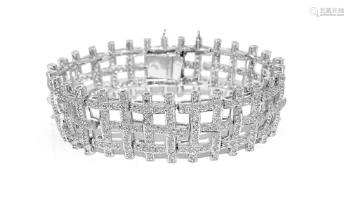 5 Carat Diamond Bracelet Set in 14k White Gold (GIA)