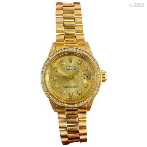 Rolex Oysterperpetual Datejust Diamond Bezel Watch
