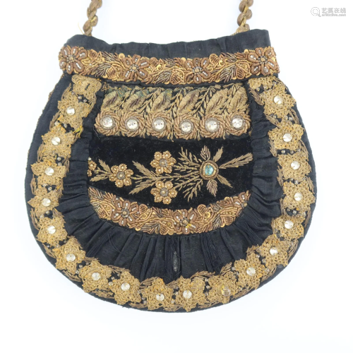 Two vintage embroidered bags of Indian o