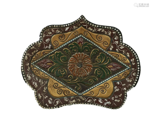 GILT-DECORTAED PAINTED PILLOW