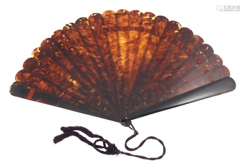 A very large tortoiseshell brisÃ© fan, th