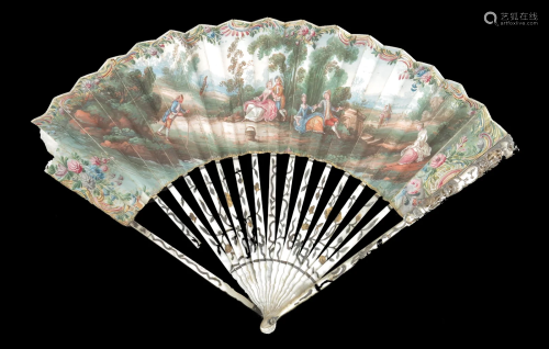 A slender 18th century fan with Mother o