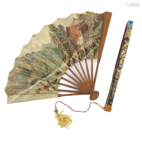 A 19th century Chinese cockade fan, the