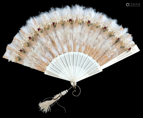 An 1880â€™s bone autograph fan, the montur