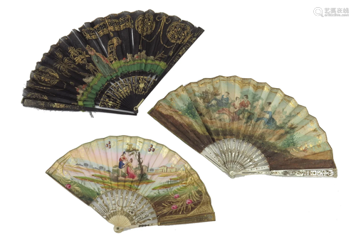 A c 1830â€™s bone and Mother of Pearl fan,