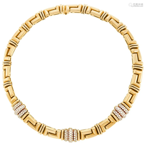 Bulgari Gold and Diamond Necklace