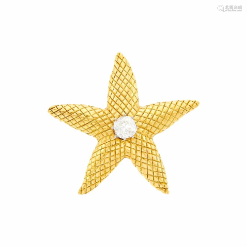 René Boivin Gold and Diamond Starfish Brooch,