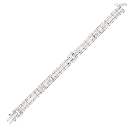 Raymond Yard Platinum and Diamond Bracelet