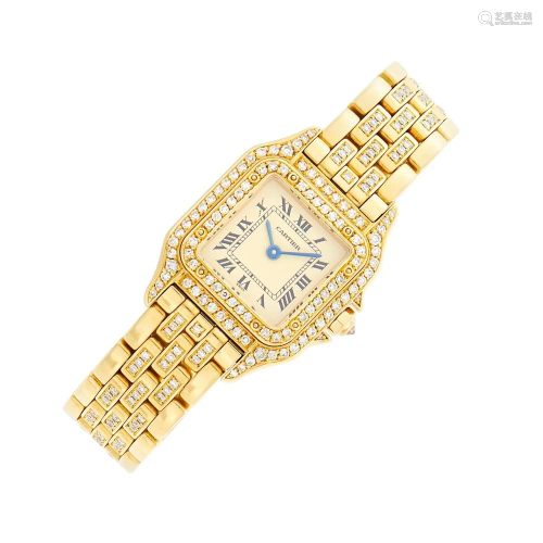 Cartier Gold and Diamond 'Panthère' Wristwatch