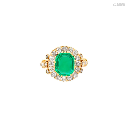 Antique Gold, Emerald and Diamond Ring