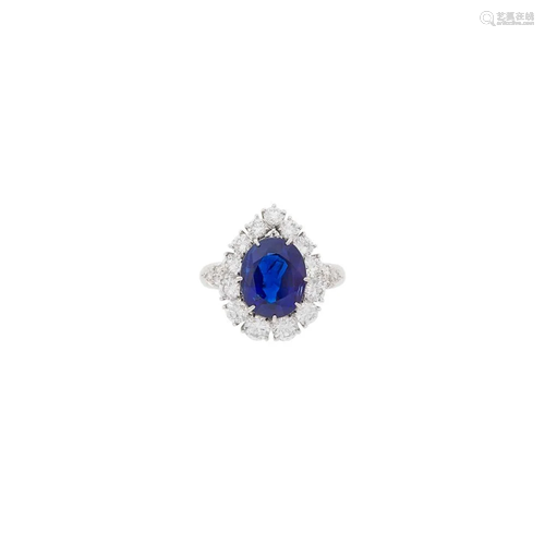 Van Cleef & Arpels Platinum, Sapphire and Diamond Ring