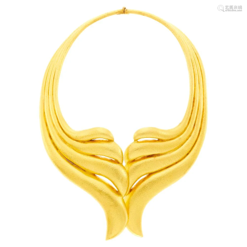 Zolotas Hammered High Karat Gold Necklace