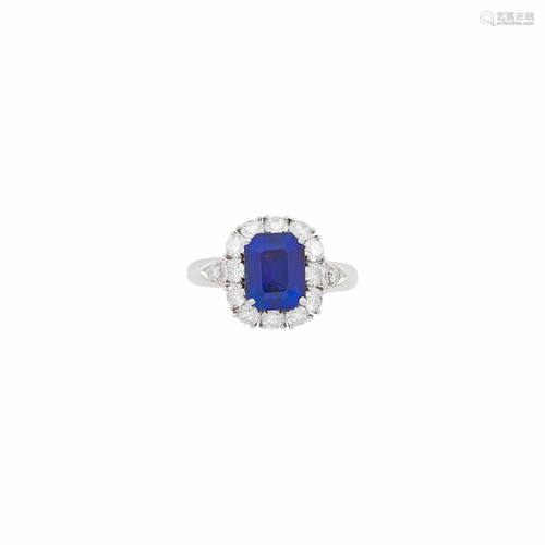 Van Cleef & Arpels Platinum, Sapphire and Diamond Ring