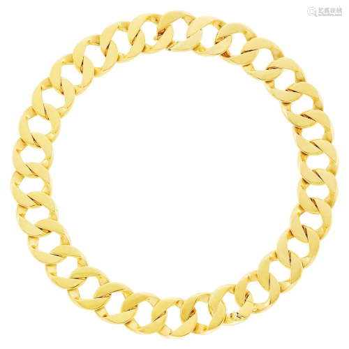 Verdura Gold 'Curb-Link' Necklace/Bracelet Combination