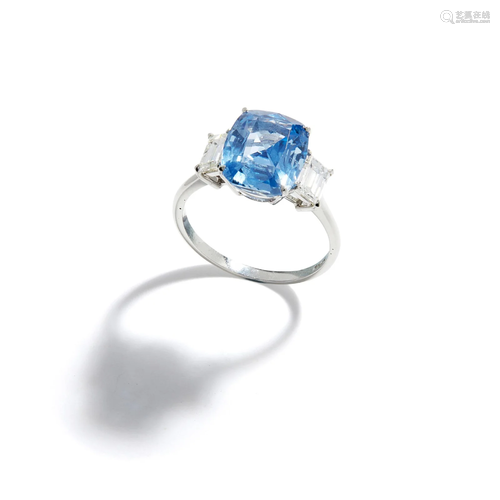 A sapphire and diamond ring