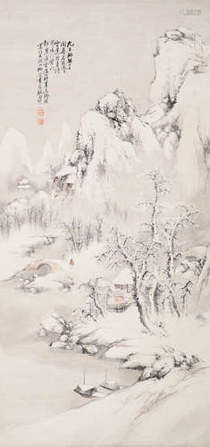 李左泉 雪景 纸本立轴