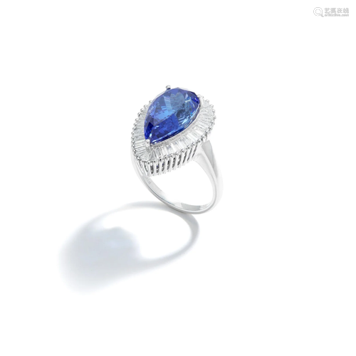 A tanzanite and diamond dress ring