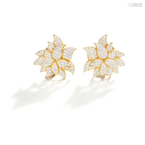 A pair of diamond earrings