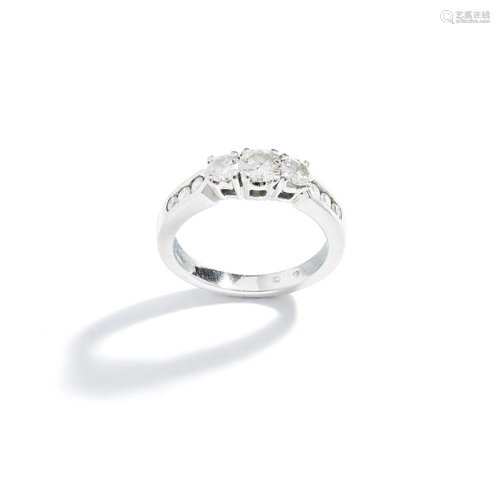 A diamond three-stone ring